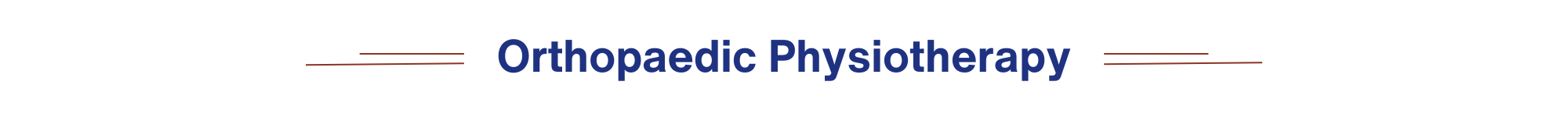 Orthopaedic Physiotherapy